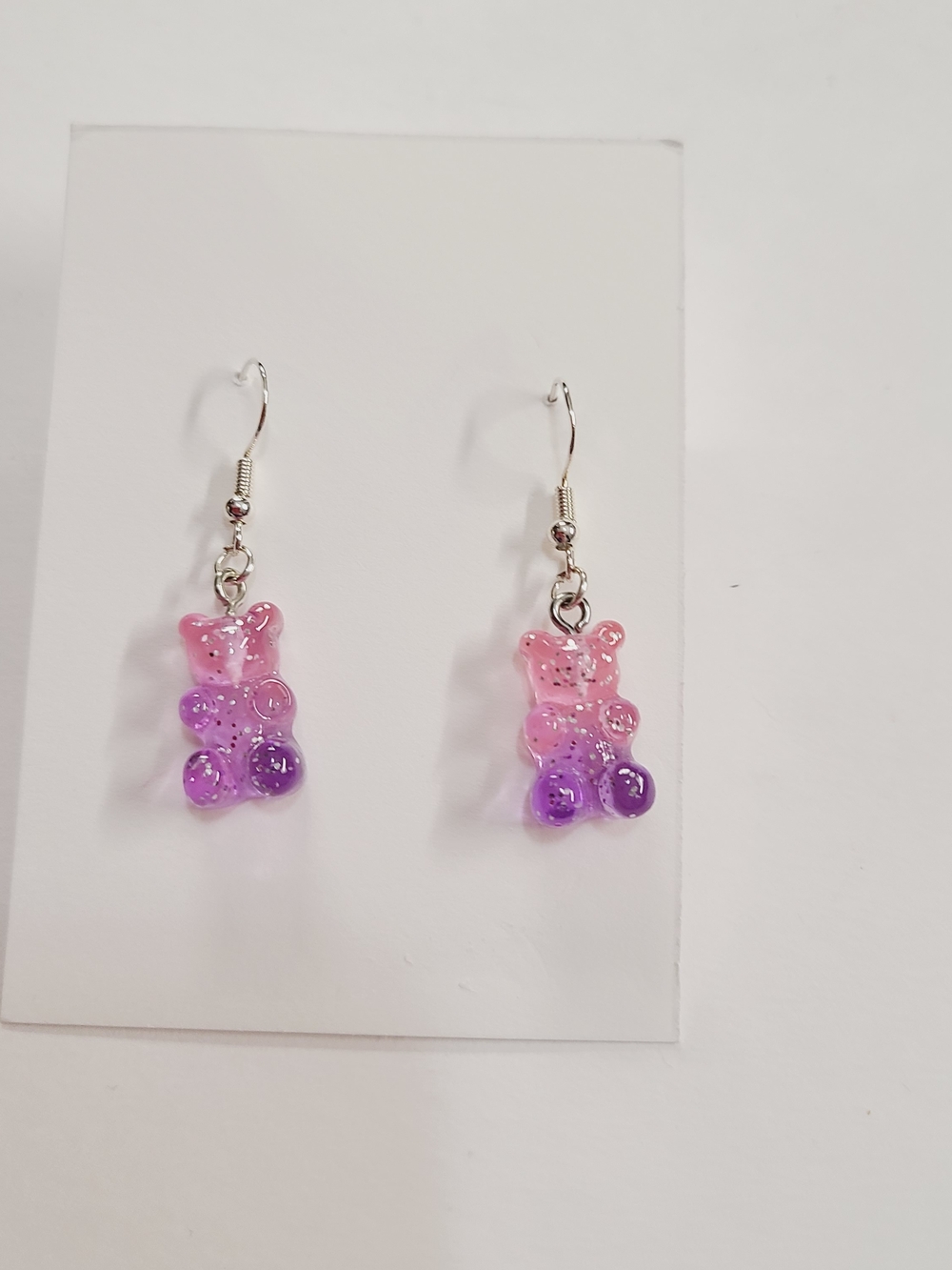 Pink & Purple Gummy Bear Dangle Earrings